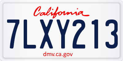 CA license plate 7LXY213