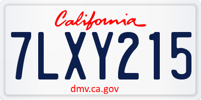 CA license plate 7LXY215