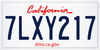 CA license plate 7LXY217