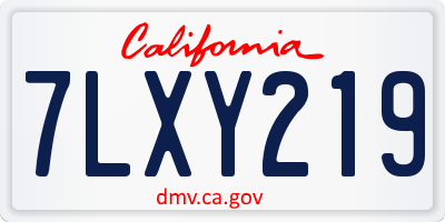 CA license plate 7LXY219