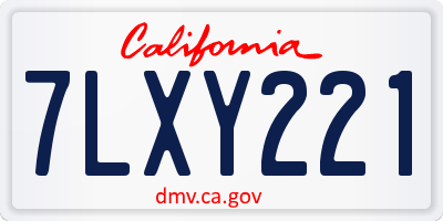 CA license plate 7LXY221