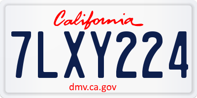 CA license plate 7LXY224