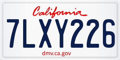 CA license plate 7LXY226