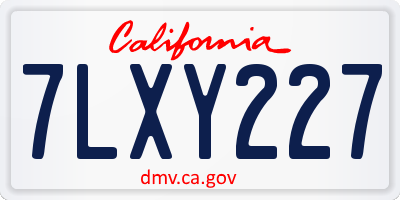 CA license plate 7LXY227
