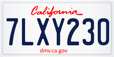 CA license plate 7LXY230