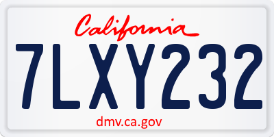 CA license plate 7LXY232