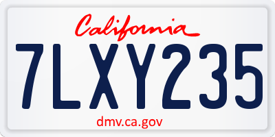 CA license plate 7LXY235