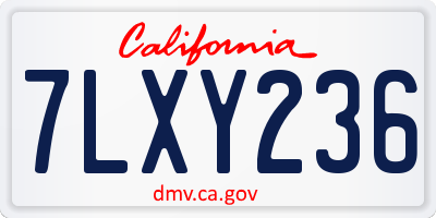 CA license plate 7LXY236