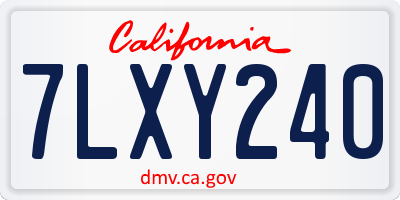 CA license plate 7LXY240