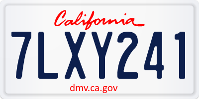 CA license plate 7LXY241