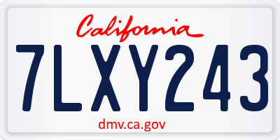 CA license plate 7LXY243