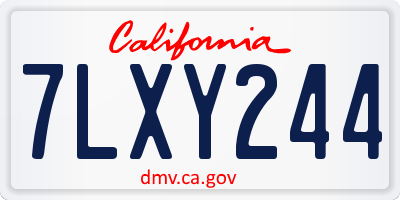 CA license plate 7LXY244