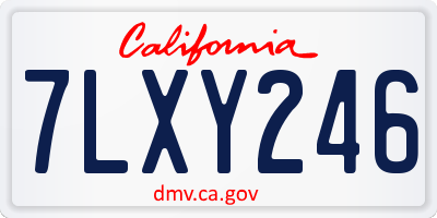CA license plate 7LXY246