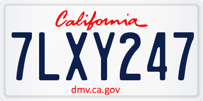CA license plate 7LXY247