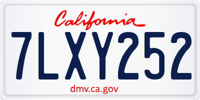 CA license plate 7LXY252