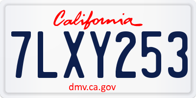 CA license plate 7LXY253