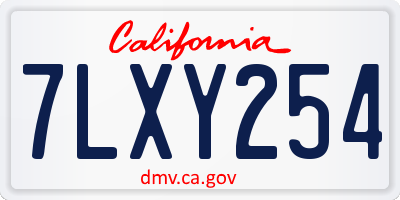 CA license plate 7LXY254