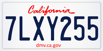 CA license plate 7LXY255
