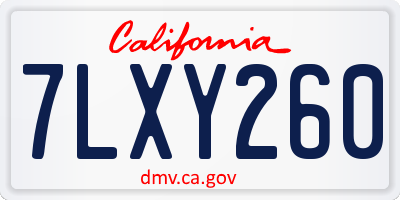 CA license plate 7LXY260