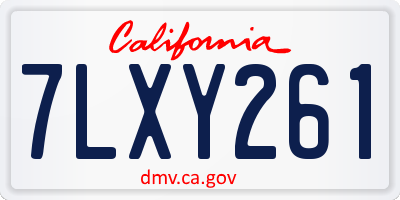 CA license plate 7LXY261