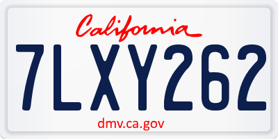 CA license plate 7LXY262