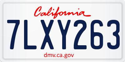 CA license plate 7LXY263
