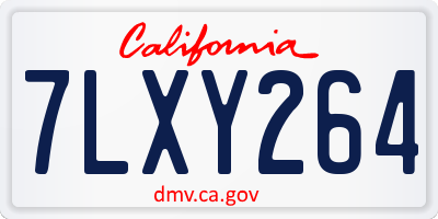 CA license plate 7LXY264
