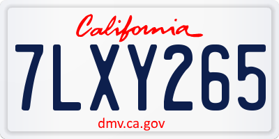CA license plate 7LXY265