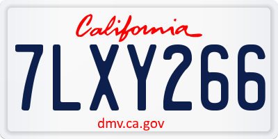 CA license plate 7LXY266