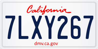 CA license plate 7LXY267