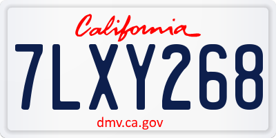 CA license plate 7LXY268