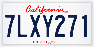 CA license plate 7LXY271