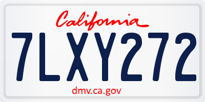 CA license plate 7LXY272