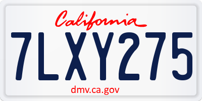 CA license plate 7LXY275