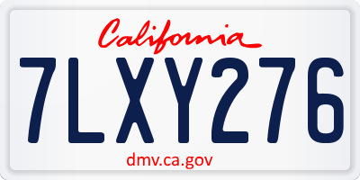 CA license plate 7LXY276