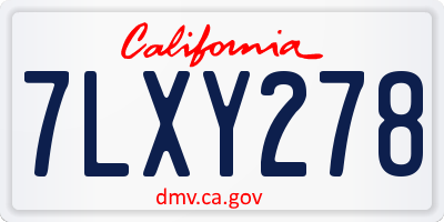 CA license plate 7LXY278