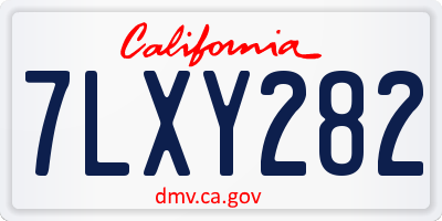 CA license plate 7LXY282