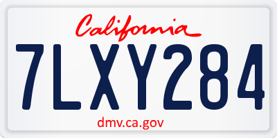 CA license plate 7LXY284