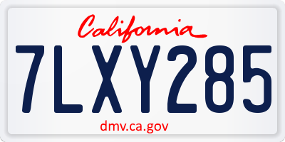 CA license plate 7LXY285