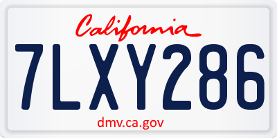 CA license plate 7LXY286