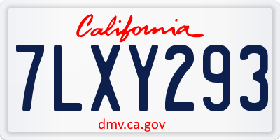CA license plate 7LXY293