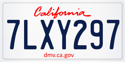 CA license plate 7LXY297