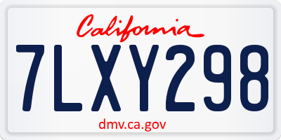 CA license plate 7LXY298