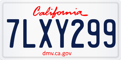 CA license plate 7LXY299