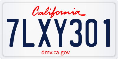 CA license plate 7LXY301
