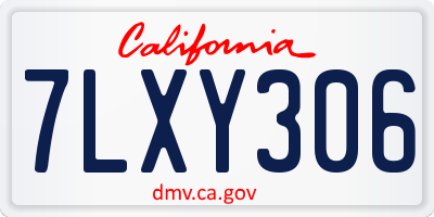 CA license plate 7LXY306