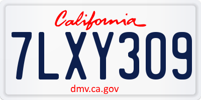 CA license plate 7LXY309