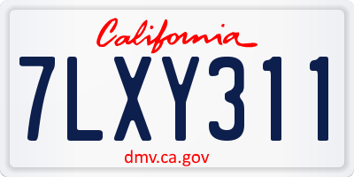 CA license plate 7LXY311