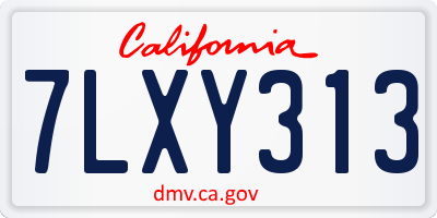 CA license plate 7LXY313
