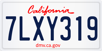 CA license plate 7LXY319
